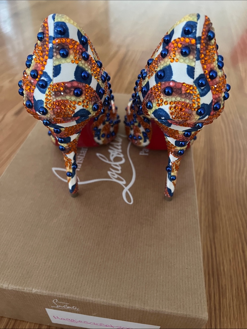Christian Louboutin Miss Z Gaagal Sphere 100 Crystal Beaded Pumps EU 38 / US 8 - Picture 7 of 11